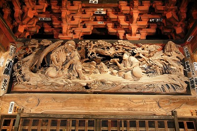 波の伊八「牛若丸と大天狗」