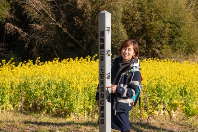 標柱も立っています。「源頼朝に参じた安西景益の居城跡」このフレーズだけでワクワクしますね。